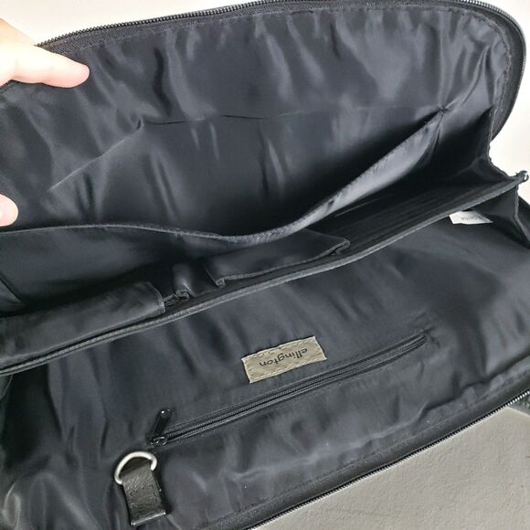 Ellington Satchel Tote Bag Black Leather Structured Retro 90s Minimalist City - Picture 8 of 11